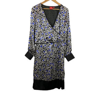 OSCAR • Silk long sleeve polka dot dress